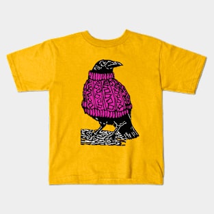 Bejumpered Crow in Pink Kids T-Shirt